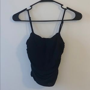 black ruched crop top